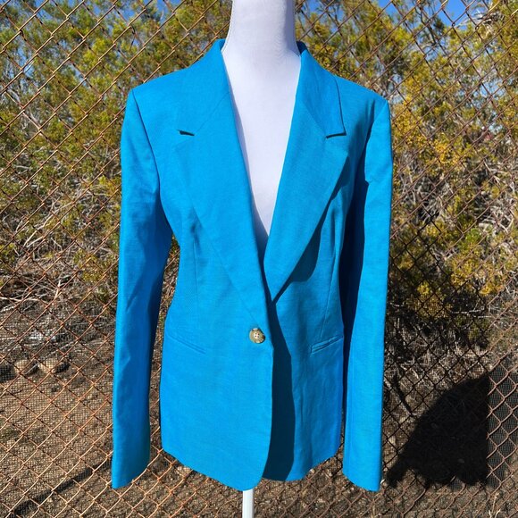 J. Crew NWT Parke Blazer, Sz 16, Bright Blue Stretch Linen, $130 retail - Picture 3 of 9